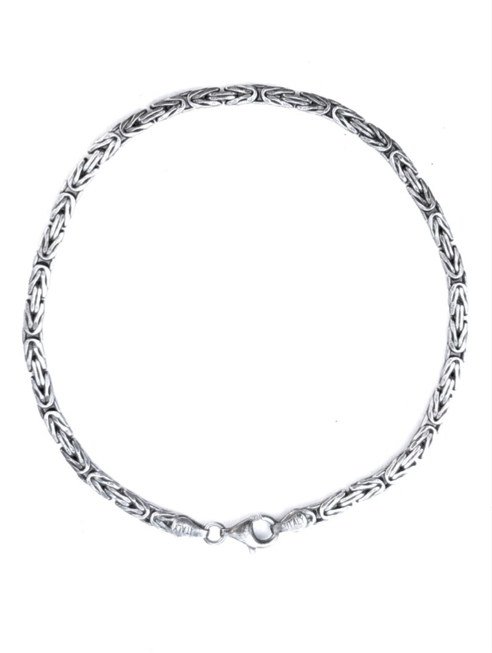 Vintage Heavy Sterling Silver Byzantine Unisex Oversized Bracelet Made in Italy